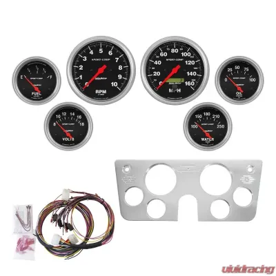 AutoMeter GAUGE KIT; 6 PC; CHEVY TRUCK 67-72; TACH/MPH/FUEL/OILP/WTMP/VOLT; SPORT-COMP Chevrolet 1967-1972 - 7045-SC