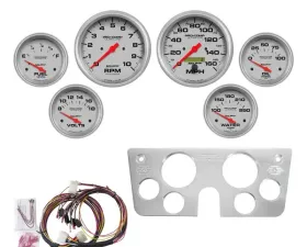 AutoMeter GAUGE KIT; 6 PC; CHEVY TRUCK 67-72; TACH/MPH/FUEL/OILP/WTMP/VOLT; ULTRA-LITE Chevrolet 1967-1972