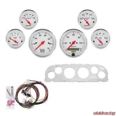 AutoMeter GAUGE KIT; 6 PC; CHEVY TRUCK 60-63; TACH/MPH/FUEL/OILP/WTMP/VOLT; AW Chevrolet - 7047-AW