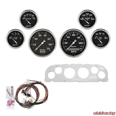 AutoMeter GAUGE KIT; 6 PC; CHEVY TRUCK 60-63; TACH/MPH/FUEL/OILP/WTMP/VOLT; OTB Chevrolet - 7047-OTB