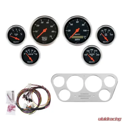 AutoMeter GAUGE KIT; 6 PC; FORD TRUCK 53-55; TACH/MPH/FUEL/OILP/WTMP/VOLT; DB Ford 1953-1955 - 7048-DB