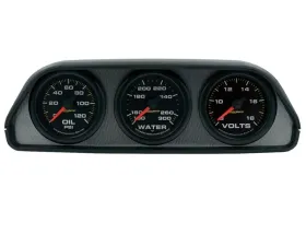 AutoMeter GAUGE KIT; DASH POD MOUNT; OILP/WTMP/VOLT; 2-1/16in.; 100PSI/300deg.F/18V; BLK D