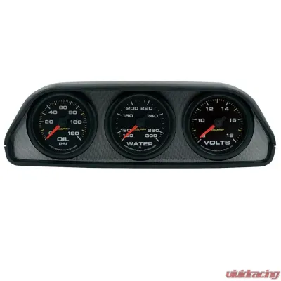 AutoMeter GAUGE KIT; DASH POD MOUNT; OILP/WTMP/VOLT; 2-1/16in.; 100PSI/300deg.F/18V; BLK D - 7060