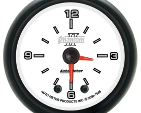 AutoMeter GAUGE; CLOCK; 2 1/16in.; 12HR; ANALOG; PHANTOM II