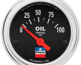 AutoMeter GAUGE; OIL PRESS; 2-1/16in.; 0-100 PSI; ELEC; MOPAR CLASSIC