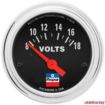 AutoMeter GAUGE; VOLTMETER; 2-1/16in.; 8-18 VOLTS; ELEC; MOPAR CLASSIC - 880788