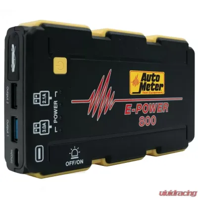 AutoMeter JUMP STARTER; EMERGENCY BATTERY PACK; 12V; 800A PEAK; 1800 mAh - EP-800