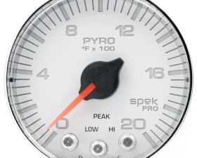 AutoMeter GAUGE; PYRO. (EGT); 2 1/16in.; 2000deg.F; STEPPER MOTOR W/PEAK/WARN; WHT/CHRM; S