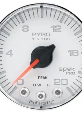 AutoMeter GAUGE; PYRO. (EGT); 2 1/16in.; 2000deg.F; STEPPER MOTOR W/PEAK/WARN; WHT/CHRM; S                                     - P310118 - Image 3