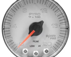 AutoMeter GAUGE; PYRO. (EGT); 2 1/16in.; 2000deg.F; STEPPER MOTOR W/PEAK/WRN; SLVR/CHRM; S