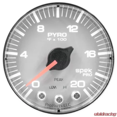 AutoMeter GAUGE; PYRO. (EGT); 2 1/16in.; 2000deg.F; STEPPER MOTOR W/PEAK/WRN; SLVR/CHRM; S - P310218