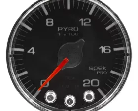 AutoMeter GAUGE; PYRO. (EGT); 2 1/16in.; 2000deg.F; STEPPER MOTOR W/PEAK/WARN; BLK/CHRM; S