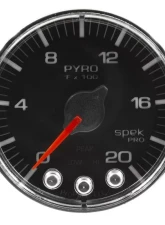AutoMeter GAUGE; PYRO. (EGT); 2 1/16in.; 2000deg.F; STEPPER MOTOR W/PEAK/WARN; BLK/CHRM; S                                     - P310318 - Image 3