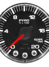 AutoMeter GAUGE; PYRO. (EGT); 2 1/16in.; 2000deg.F; STEPPER MOTOR W/PEAK/WARN; BLK/CHRM; S                                     - P310318 - Image 2