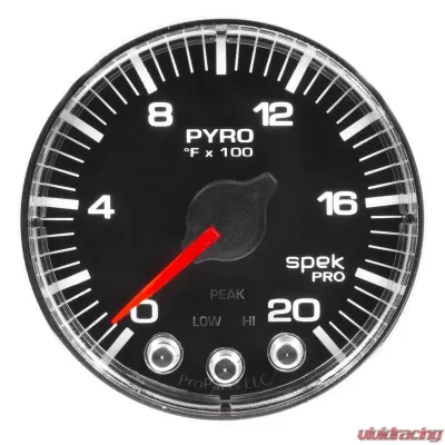 AutoMeter GAUGE; PYRO. (EGT); 2 1/16in.; 2000deg.F; STEPPER MOTOR W/PEAK/WARN; BLK/CHRM; S - P310318
