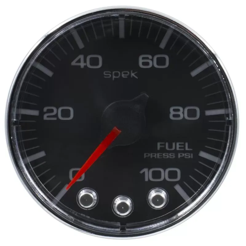 AutoMeter GAUGE; FUEL PRESS; 2 1/16in.; 100PSI; STEPPER MOTOR W/PEAK/WARN; BLK/CHRM; SPEK - P314318