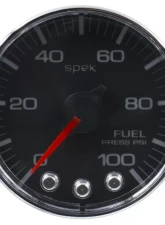 AutoMeter GAUGE; FUEL PRESS; 2 1/16in.; 100PSI; STEPPER MOTOR W/PEAK/WARN; BLK/CHRM; SPEK                                     - P314318 - Image 3