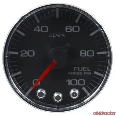 AutoMeter GAUGE; FUEL PRESS; 2 1/16in.; 100PSI; STEPPER MOTOR W/PEAK/WARN; BLK/CHRM; SPEK - P314318