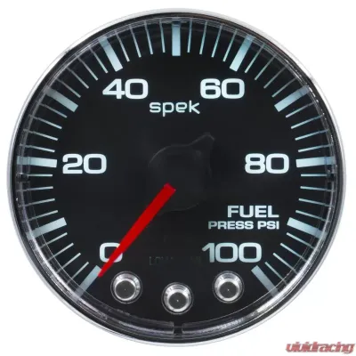 AutoMeter GAUGE; FUEL PRESS; 2 1/16in.; 100PSI; STEPPER MOTOR W/PEAK/WARN; BLK/CHRM; SPEK - P314318
