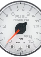 AutoMeter GAUGE; FUEL PRESS; 2 1/16in.; 15PSI; STEPPER MOTOR W/PEAK/WARN; WHT/BLK; SPEK                                     - P315128 - Image 3