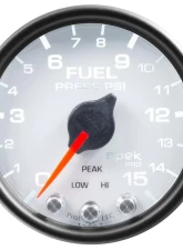 AutoMeter GAUGE; FUEL PRESS; 2 1/16in.; 15PSI; STEPPER MOTOR W/PEAK/WARN; WHT/BLK; SPEK                                     - P31512 - Image 2