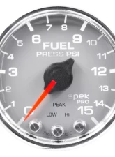 AutoMeter GAUGE; FUEL PRESS; 2 1/16in.; 15PSI; STEPPER MOTOR W/PEAK/WARN; SLVR/CHRM; SPEK                                     - P31521 - Image 2