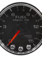 AutoMeter GAUGE; FUEL PRESS; 2 1/16in.; 15PSI; STEPPER MOTOR W/PEAK/WARN; BLK/CHRM; SPEK                                     - P31531 - Image 3