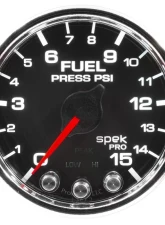 AutoMeter GAUGE; FUEL PRESS; 2 1/16in.; 15PSI; STEPPER MOTOR W/PEAK/WARN; BLK/CHRM; SPEK                                     - P31531 - Image 2