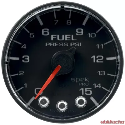 AutoMeter GAUGE; FUEL PRESS; 2 1/16in.; 15PSI; STEPPER MOTOR W/PEAK/WARN; BLK/BLK; SPEK - P315328