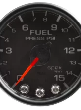 AutoMeter GAUGE; FUEL PRESS; 2 1/16in.; 15PSI; STEPPER MOTOR W/PEAK/WARN; BLK/BLK; SPEK                                     - P31532 - Image 3