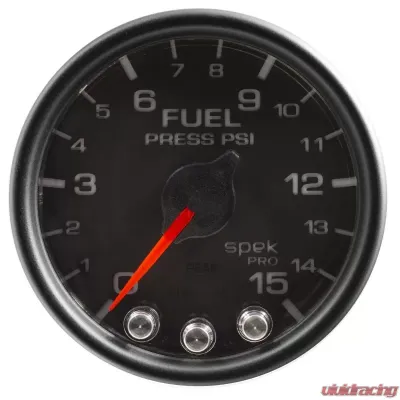 AutoMeter GAUGE; FUEL PRESS; 2 1/16in.; 15PSI; STEPPER MOTOR W/PEAK/WARN; BLK/BLK; SPEK - P31532