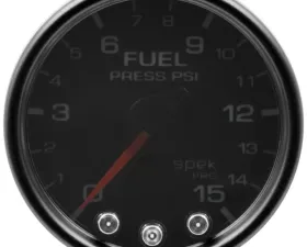 AutoMeter GAUGE; FUEL PRESS; 2 1/16in.; 15PSI; STEPPER MOTOR W/PK/WRN; BLK/SMOKE/BLK; SPEK