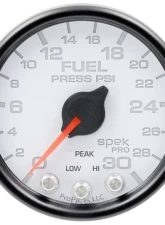 AutoMeter GAUGE; FUEL PRESS; 2 1/16in.; 30PSI; STEPPER MOTOR W/PEAK/WARN; WHT/BLK; SPEK                                     - P31612 - Image 3