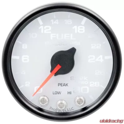 AutoMeter GAUGE; FUEL PRESS; 2 1/16in.; 30PSI; STEPPER MOTOR W/PEAK/WARN; WHT/BLK; SPEK - P31612
