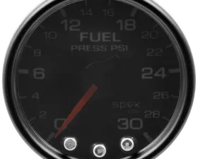 AutoMeter GAUGE; FUEL PRESS; 2 1/16in.; 30PSI; STEPPER MOTOR W/PK/WRN; BLK/SMOKE/BLK; SPEK