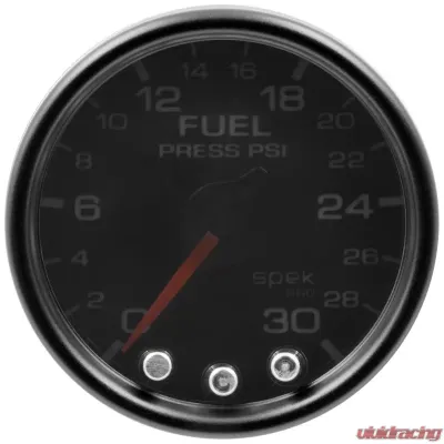 AutoMeter GAUGE; FUEL PRESS; 2 1/16in.; 30PSI; STEPPER MOTOR W/PK/WRN; BLK/SMOKE/BLK; SPEK - P31652