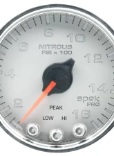 AutoMeter GAUGE; NITROUS PRESS; 2 1/16in.; 1600PSI; STEPPER MTR W/PK/WRN; SLVR/CHRM; SPEK                                     - P32021 - Image 3