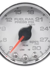 AutoMeter GAUGE; RAIL PRESS; 2 1/16in.; 30KPSI; STEPPER MOTOR W/PEAK/WARN; WHT/CHRM; SPEK                                     - P32111 - Image 3