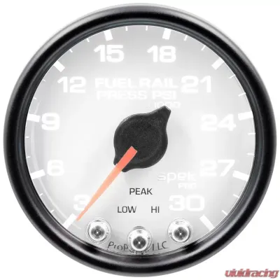 AutoMeter GAUGE; RAIL PRESS; 2 1/16in.; 30KPSI; STEPPER MOTOR W/PEAK/WARN; WHT/BLK; SPEK - P32112