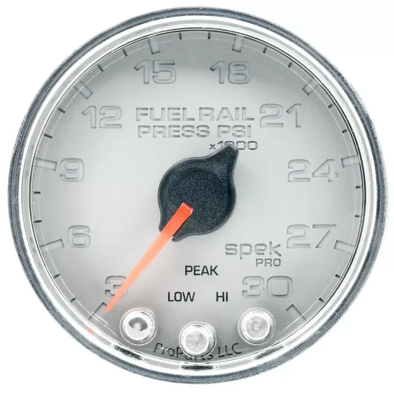 AutoMeter GAUGE; RAIL PRESS; 2 1/16in.; 30KPSI; STEPPER MOTOR W/PEAK/WARN; SLVR/CHRM; SPEK - P32121