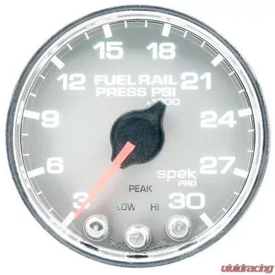 AutoMeter GAUGE; RAIL PRESS; 2 1/16in.; 30KPSI; STEPPER MOTOR W/PEAK/WARN; SLVR/CHRM; SPEK - P32121