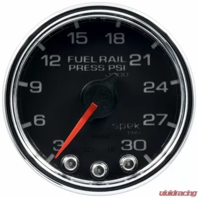 AutoMeter GAUGE; RAIL PRESS; 2 1/16in.; 30KPSI; STEPPER MOTOR W/PEAK/WARN; BLK/CHRM; SPEK - P32131