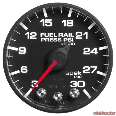 AutoMeter GAUGE; RAIL PRESS; 2 1/16in.; 30KPSI; STEPPER MOTOR W/PEAK/WARN; BLK/BLK; SPEK - P321328
