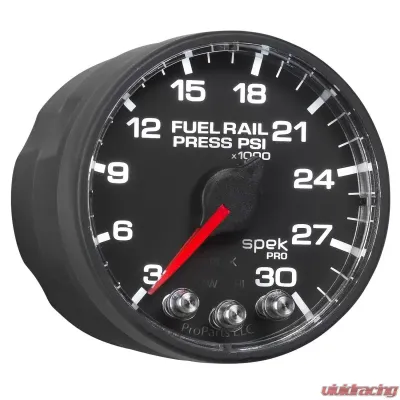 AutoMeter GAUGE; RAIL PRESS; 2 1/16in.; 30KPSI; STEPPER MOTOR W/PEAK/WARN; BLK/BLK; SPEK - P321328