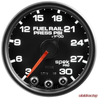 AutoMeter GAUGE; RAIL PRESS; 2 1/16in.; 30KPSI; STEPPER MOTOR W/PEAK/WARN; BLK/BLK; SPEK - P32132