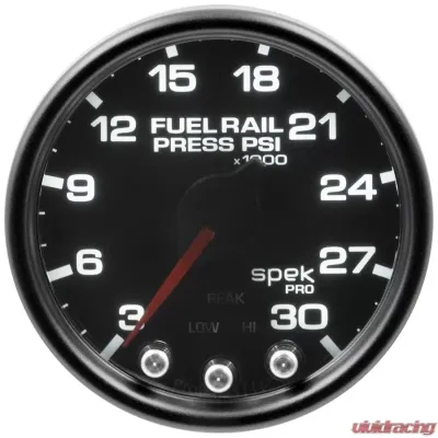 AutoMeter GAUGE; RAIL PRESS; 2 1/16in.; 30KPSI; STEPPER MOTOR W/PK/WRN; BLK/SMK/BLK; SPEK - P32152
