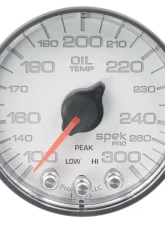 AutoMeter GAUGE; OIL TEMP; 2 1/16in.; 300deg.F; STEPPER MOTOR W/PEAK/WARN; WHT/BLK; SPEK-P                                     - P322128 - Image 3