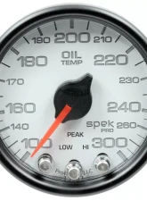 AutoMeter GAUGE; OIL TEMP; 2 1/16in.; 300deg.F; STEPPER MOTOR W/PEAK/WARN; WHT/BLK; SPEK-P                                     - P32212 - Image 3