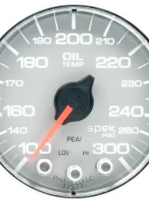AutoMeter GAUGE; OIL TEMP; 2 1/16in.; 300deg.F; STEPPER MOTOR W/PK/WRN; SLVR/CHRM; SPEK-PR                                     - P322218 - Image 2