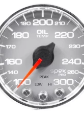 AutoMeter GAUGE; OIL TEMP; 2 1/16in.; 300deg.F; STEPPER MOTOR W/PK/WRN; SLVR/CHRM; SPEK-PR                                     - P32221 - Image 2